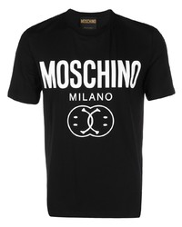 Moschino Smile Logo Print Stretch Cotton T Shirt
