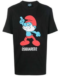 DSQUARED2 Smurf Print Cotton T Shirt