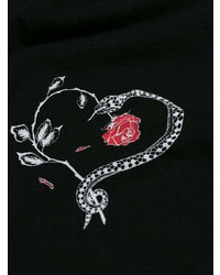 Saint Laurent Snake And Rose Heart Motif T Shirt