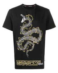 Roberto Cavalli Snake Print Logo T Shirt
