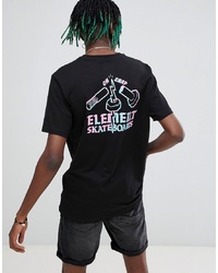 Element Snap T Shirt With Back Print In Black