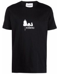 Iceberg Snoopy Logo Print T Shirt