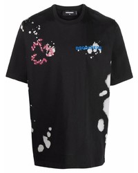 DSQUARED2 Splatter Print Logo Cotton T Shirt