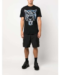 Plein Sport Ss Chrome Tiger Cotton T Shirt