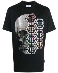 Philipp Plein Ss Skull Logo Print T Shirt