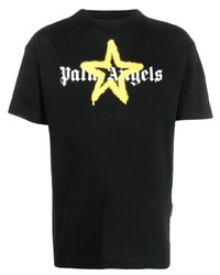 Palm Angels Star Sprayed Logo Print T Shirt