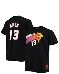Mitchell & Ness Steve Nash Black Phoenix Suns Big Tall Hardwood Classics Name Number T Shirt