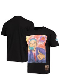 Mitchell & Ness Steve Nash Black Phoenix Suns Hardwood Classics Draft Day Colorwash T Shirt