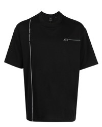 Armani Exchange Stripe Detail Logo Print T Shirt