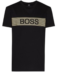 BOSS Stripe Logo Print Detail T Shirt