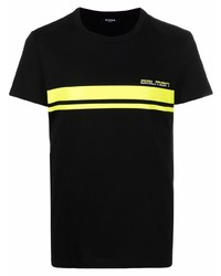 Balmain Stripe Logo Print T Shirt