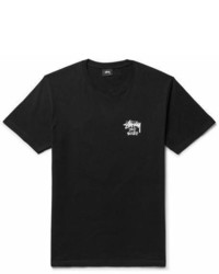 Stussy Stssy Dont Scratch Printed Cotton Jersey T Shirt