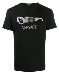 Versace Sunglasses Sequinned Embroidery T Shirt
