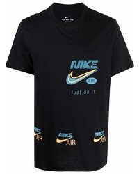 Nike Swoosh Logo Print Cotton T Shirt