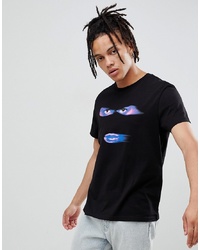 Cheap Monday T Shirt In Black With Face Print