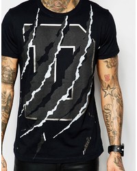 Diesel T Shirt T Diego Fn Crewneck Large D Slash Print In Black