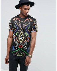 Jaded London T Shirt With All Over Kaleidoscope Print