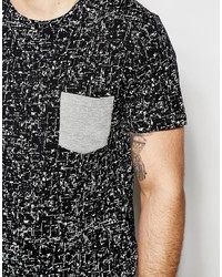 ONLY & SONS T Shirt With All Over Print Contrast Pocket