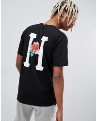 HUF T Shirt With Bara Flower Back Print In Black