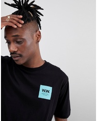 Wood Wood T Shirt With Box Logo In Black