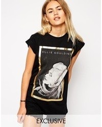 Asos T Shirt With Ellie Goulding Foil Print