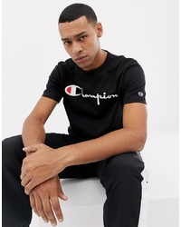 Champion T Shirt With Large Logo In Black