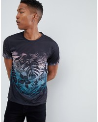 Burton Menswear T Shirt With Palm Fade Print In Black
