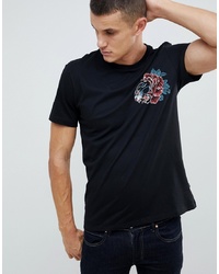 Burton Menswear T Shirt With Panther Print In Black