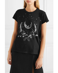 Givenchy Taurus Printed Distressed Cotton Jersey T Shirt