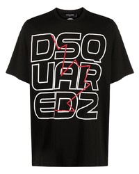 DSQUARED2 Techno Leaf Crew Neck T Shirt