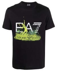 Ea7 Emporio Armani Tennis Logo Print T Shirt