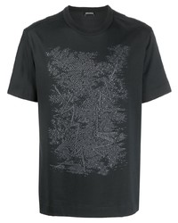 Zegna Textured Graphic Print T Shirt