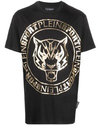 Plein Sport Tiger Logo Print T Shirt