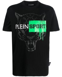 Plein Sport Tiger Motif Short Sleeved T Shirt