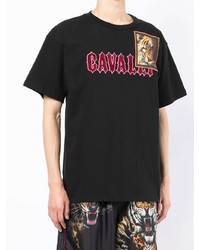 Roberto Cavalli Tiger Patch Logo Lettering T Shirt