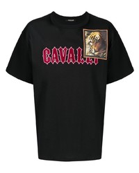 Roberto Cavalli Tiger Patch Logo Lettering T Shirt