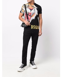 DSQUARED2 Tiger Print Cotton T Shirt