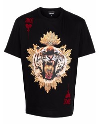 Just Cavalli Tiger Print Crew Neck T Shirt