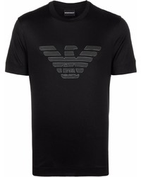 Emporio Armani Tonal Logo Print Crew Neck T Shirt