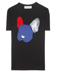 Tre Ccile Dog Colour Block Printed Cotton T Shirt