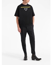 Prada Triangle Print Cotton T Shirt
