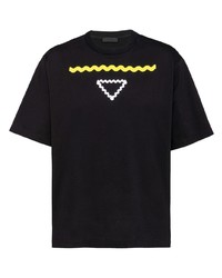 Prada Triangle Print Cotton T Shirt