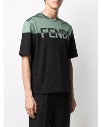 Fendi Two Tone Logo Appliqu T Shirt