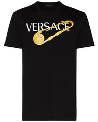 Versace Vers Safety Pin Logo Ss Tee Blk