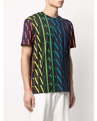 Valentino Vltn Rainbow Logo Print T Shirt