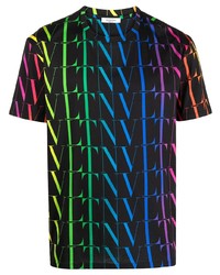 Valentino Vltn Rainbow Logo Print T Shirt