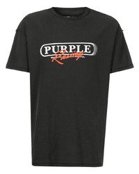 purple brand Washed Logo Print T Shirt