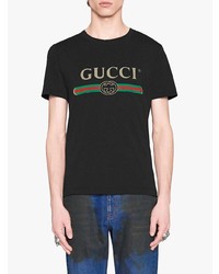 Gucci Washed T Shirt With Logo