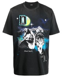 Diesel Wolf Print T Shirt