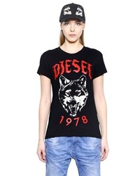 Diesel Wolf Printed Cotton T Shirt